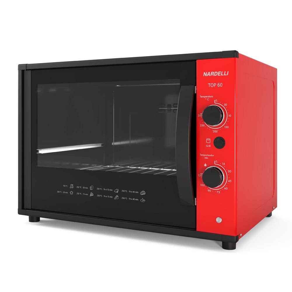 Forno Nardelli Elétrico Bancada Top 60 Vermelho 60 Litros - 1