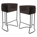 Ver imagem 1 de 2 Banquetas Base Aço Preto Betina C-34 Marrom Domi