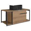 Ver imagem 1 de Gabinete Suspenso para Banheiro 80cm P1019 Mel com Cuba Berlin Preta