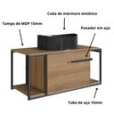 Ver imagem 6 de Gabinete Suspenso para Banheiro 80cm P1019 Mel com Cuba Berlin Preta