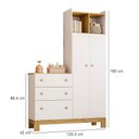 Ver imagem 4 de Guarda Roupa Roupeiro com Cômoda Qencanto Slim Freijó Branco Acetinado Qmovi