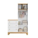 Ver imagem 3 de Guarda Roupa Roupeiro com Cômoda Qencanto Slim Freijó Branco Acetinado Qmovi
