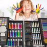 Maleta de Pintura Infantil Criança Kit Escolar Estojo 145 Peças Arte Desenho Colorir Lapis Pincel Ti - 7