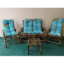 Kit De Sofá De Bambu Poltronas Cadeiras Móveis Conjunto - 5