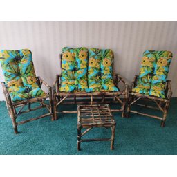 Kit De Sofá De Bambu Poltronas Cadeiras Móveis Conjunto - 10