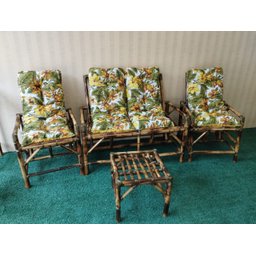 Kit De Sofá De Bambu Poltronas Cadeiras Móveis Conjunto - 1