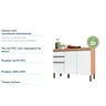 Balcão de Cozinha 120cm com 3 Portas 2 Gavetas e Tampo 100% MDF Madri - 5
