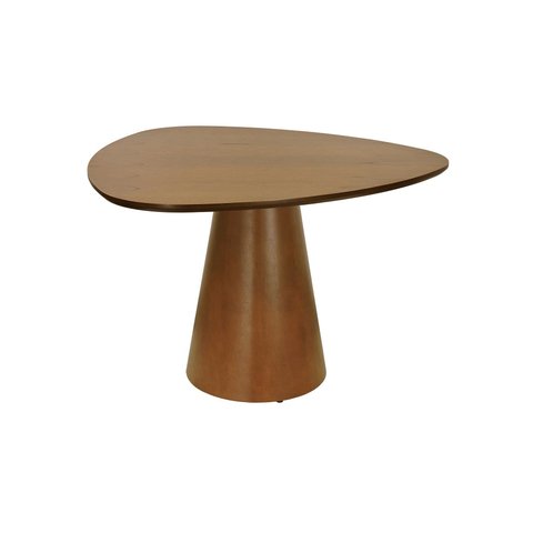 Mesa de Jantar Cone Tampo Triangular 119x117cm - Amêndoa - Tampo Triangular 119x117cm