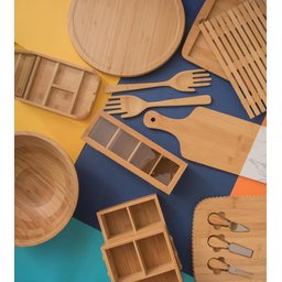 Pegador de Salada em Bambu Mãozinha Infantil Divertido - 5