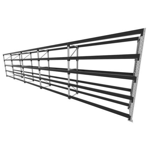 Mini Porta Pallet 200 Kg por Nivel Inicial +4 Continuação com 5 Niveis Preto com sem Mdf