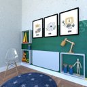 Ver imagem 3 de Conjunto com 1 Mesa Dobrável 60cm e 3 Nichos Cinza/Cristal