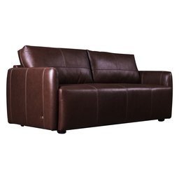 Sofá Decorativo de Couro Fixo 4 Lugares 2,40cm Romeno Caramelo - Mozzelar - 1