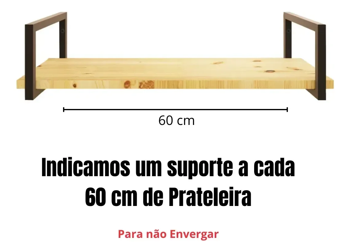 Ver imagem 2 de Suporte Prateleira Estilo Industrial 2 Unid 34cm