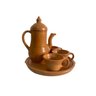 Jogo de Chá Café Prato Bule Xícara de Barro Cerâmica DEC188 - 4