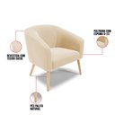 Ver imagem 6 de Kit 01 Namoradeira 02 Lugares e 02 Poltronas Stella Suede Bege Pés Palito Natural - D’Rossi