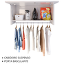 Armário Suspenso Delta Lavanderia com Cabideiro e Porta - Off White - 6