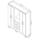 Ver imagem 6 de Guarda-Roupa 4 Portas NT 5015 Nogal - Notável