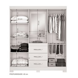 Guarda-Roupa 4 Portas NT 5015 Nogal - Notável - 5