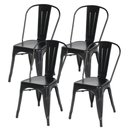 Ver imagem 1 de Kit com 4 Cadeira Tolix Iron Aço Carbono Industrial - Preto
