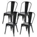 Ver imagem 1 de Kit com 4 Cadeira Tolix Iron Aço Carbono Industrial - Preto