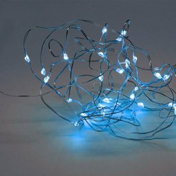 Fio de Luz Fada Cordão de Led 5m 50 Leds a Pilha Taschibra Azul - 4 Fio de Luz Fada Cordão de Led 5m 50 Leds a Pilha Taschibra Azul - 4