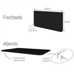 Mesa Infantil Dobrável 60cm com Canto Arredondado Bramov Móveis - 6