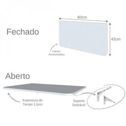 Mesa Infantil Dobrável 60cm com Canto Arredondado Bramov Móveis - 6