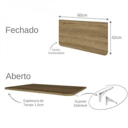 Mesa Infantil Dobrável 60cm com Canto Arredondado Bramov Móveis - 6