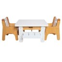 Ver imagem 1 de Jogo de Mesa Infantil com Duas Cadeiras Brancas de Madeira Fabrink