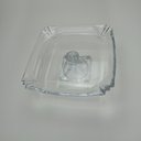 Ver imagem 2 de Centro de Mesa Decorativo de Vidro Transparente 12x31x31cm Sala Jantar Decoração