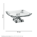 Ver mais imagens de Centro de Mesa Decorativo de Vidro Transparente 12x31x31cm Sala Jantar Decoração
