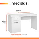 Ver imagem 3 de Escrivaninha com 1 Porta 1 Gaveta Vitória New Branco Demóbile