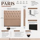 Ver imagem 6 de Cabeceira Cama Box Queen 160 Paris Capitonê Estofada Veludo:Bege
