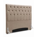 Ver imagem 5 de Cabeceira Cama Box Queen 160 Paris Capitonê Estofada Veludo:Bege