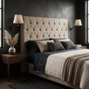 Ver imagem 2 de Cabeceira Cama Box Queen 160 Paris Capitonê Estofada Veludo:Bege