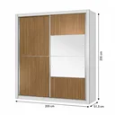 Ver imagem 4 de Guarda Roupa Casal com Espelho 100% MDF 2 Portas de Correr 4 Gavetas London Prime Yescasa Branco/Amêndola