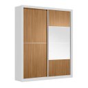 Ver imagem 3 de Guarda Roupa Casal com Espelho 100% MDF 2 Portas de Correr 4 Gavetas London Prime Yescasa Branco/Amêndola