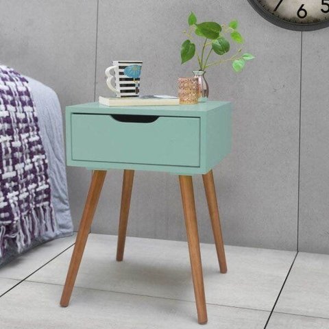 Mesa de Cabeceira Retrô Pés Palito Memphis Verde