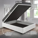 Ver imagem 4 de Cama Baú Casal 138x188 Courino Linho Branco com Dual Firm Espuma Ecoflex