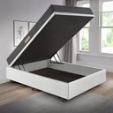 Ver imagem 3 de Cama Baú Casal 138x188 Courino Linho Branco com Dual Firm Espuma Ecoflex