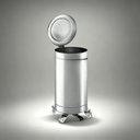 Ver imagem 1 de Lixeira com Pedal e Rodízios Aço Inoxidável 85 Litros