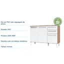 Ver imagem 6 de Balcão de Cozinha 120cm com 3 Portas 2 Gavetas e Tampo 100% MDF Paris Espresso Móveis