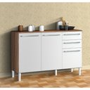 Ver imagem 1 de Balcão de Cozinha 120cm com 3 Portas 2 Gavetas e Tampo 100% MDF Paris Espresso Móveis