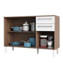 Ver imagem 3 de Balcão de Cozinha 120cm com 3 Portas 2 Gavetas e Tampo 100% MDF Paris Espresso Móveis