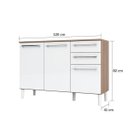 Ver imagem 4 de Balcão de Cozinha 120cm com 3 Portas 2 Gavetas e Tampo 100% MDF Paris Espresso Móveis