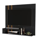 Ver imagem 2 de Painel para TV até 32 Polegadas Pompéia 90cm com Nicho Preto-Cedro Sal Movelaria