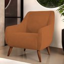 Ver imagem 2 de Kit 02 Poltronas Decorativa Fixa Pés de Madeira Paloma D02 Veludo Telha C-262 - Lyam Decor