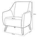 Ver imagem 5 de Kit 02 Poltronas Decorativa Fixa Pés de Madeira Paloma D02 Veludo Telha C-262 - Lyam Decor