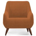 Ver imagem 6 de Kit 02 Poltronas Decorativa Fixa Pés de Madeira Paloma D02 Veludo Telha C-262 - Lyam Decor