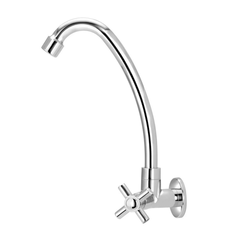 Torneira Cozinha Parede Bica Móvel ABS Cromado 1068 C-31:Prateado